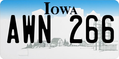 IA license plate AWN266