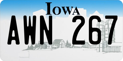 IA license plate AWN267