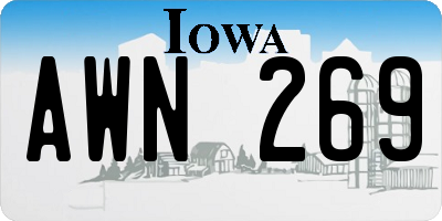 IA license plate AWN269