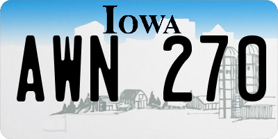 IA license plate AWN270