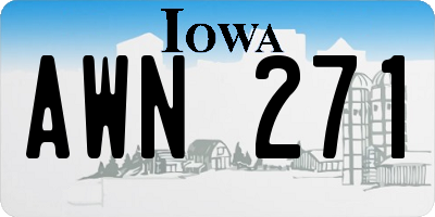 IA license plate AWN271