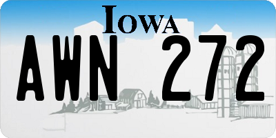 IA license plate AWN272