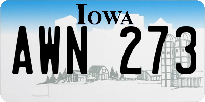 IA license plate AWN273