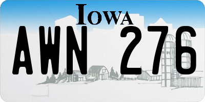 IA license plate AWN276