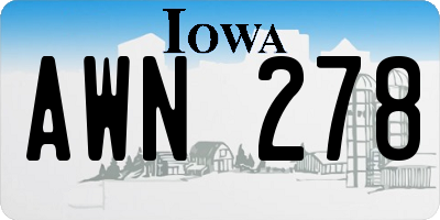IA license plate AWN278