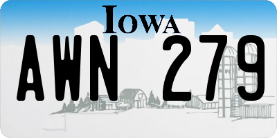 IA license plate AWN279