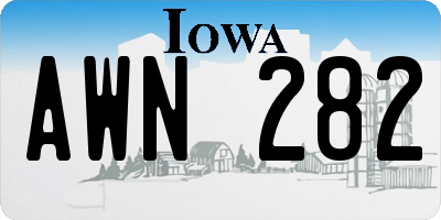 IA license plate AWN282