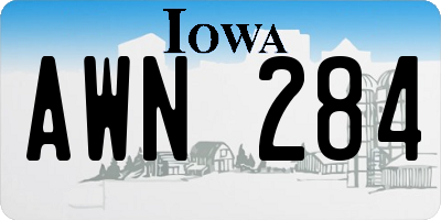 IA license plate AWN284