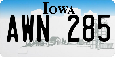 IA license plate AWN285