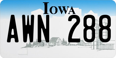 IA license plate AWN288