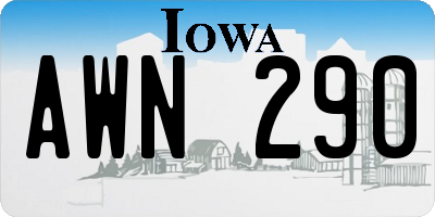 IA license plate AWN290