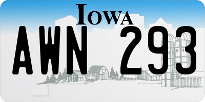IA license plate AWN293