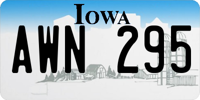IA license plate AWN295