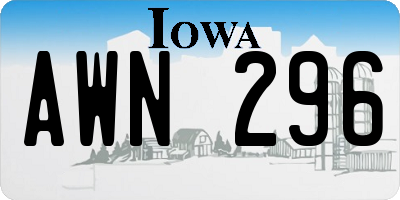 IA license plate AWN296