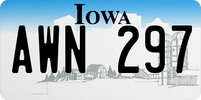 IA license plate AWN297