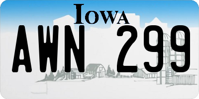 IA license plate AWN299