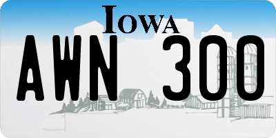 IA license plate AWN300