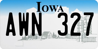 IA license plate AWN327