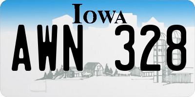 IA license plate AWN328
