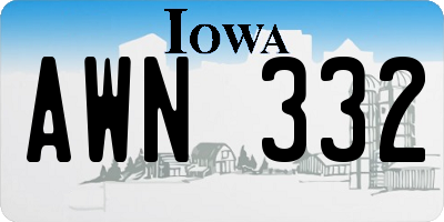 IA license plate AWN332