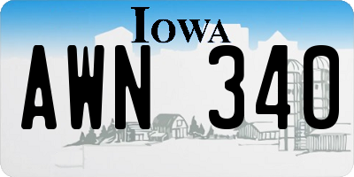IA license plate AWN340