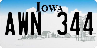IA license plate AWN344