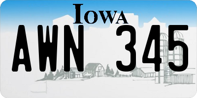 IA license plate AWN345