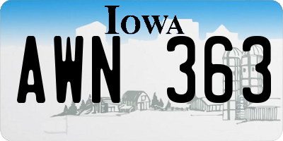 IA license plate AWN363