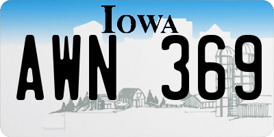 IA license plate AWN369