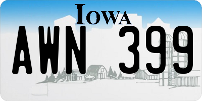 IA license plate AWN399