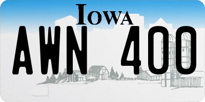 IA license plate AWN400