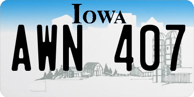 IA license plate AWN407