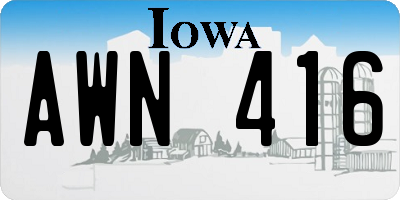 IA license plate AWN416