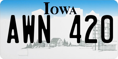 IA license plate AWN420