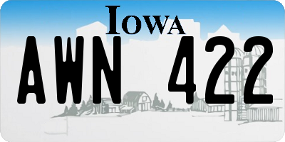IA license plate AWN422