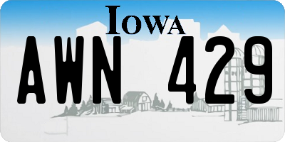 IA license plate AWN429