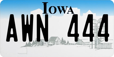 IA license plate AWN444
