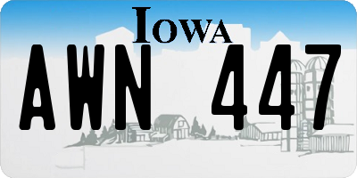 IA license plate AWN447