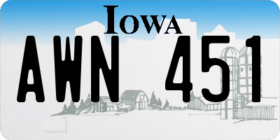 IA license plate AWN451