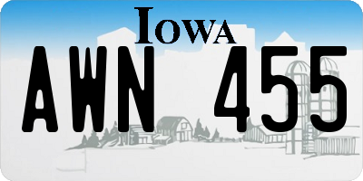 IA license plate AWN455