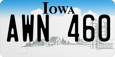 IA license plate AWN460