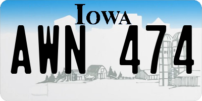 IA license plate AWN474