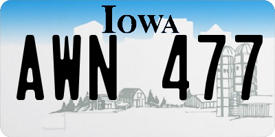 IA license plate AWN477
