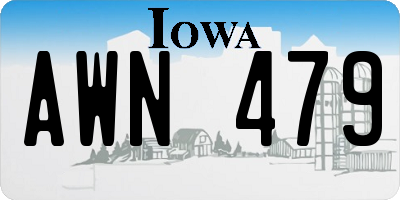 IA license plate AWN479