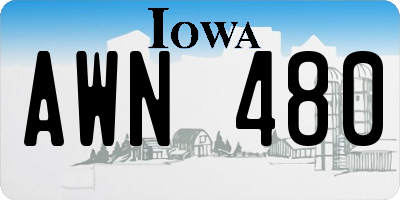 IA license plate AWN480