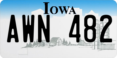 IA license plate AWN482