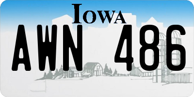 IA license plate AWN486
