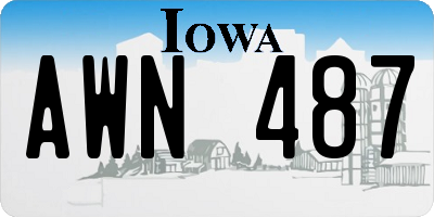 IA license plate AWN487