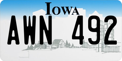 IA license plate AWN492