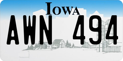 IA license plate AWN494